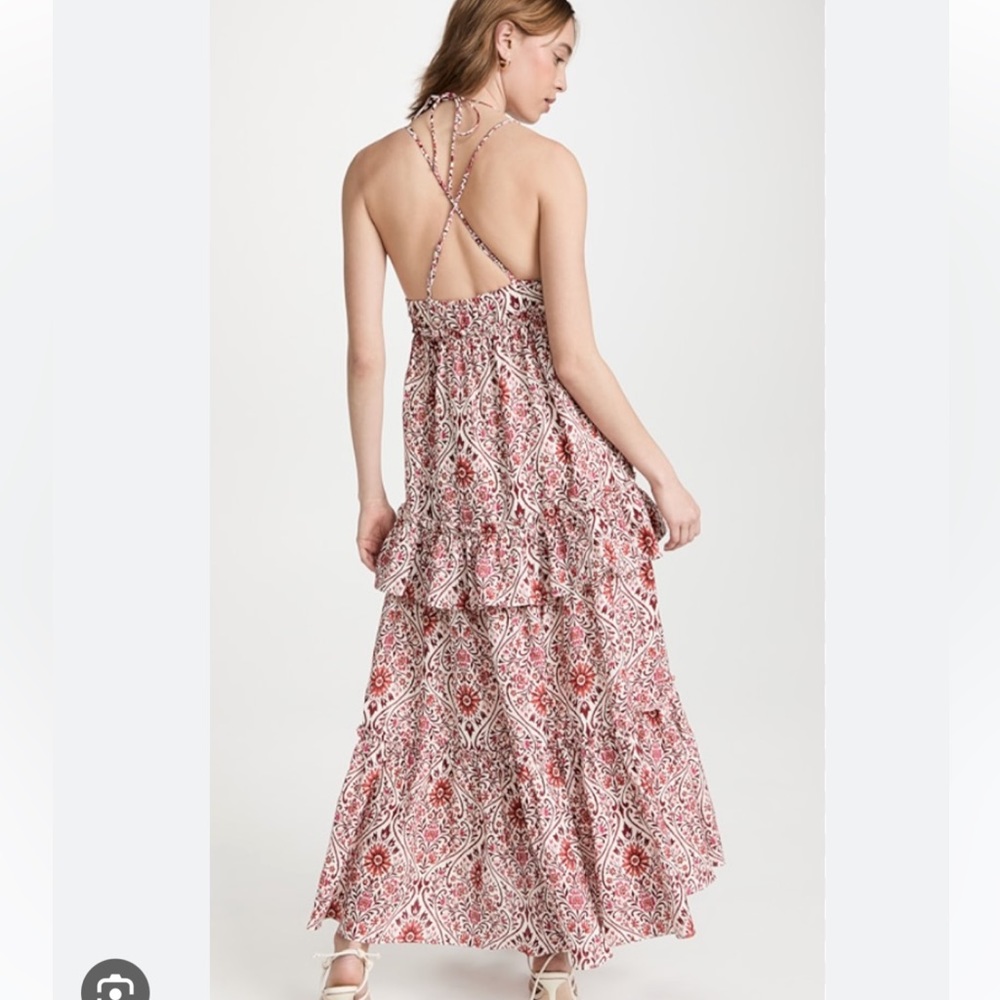 Cami NYC Red and White Printed Maxi Dress - Picture 3 of 9